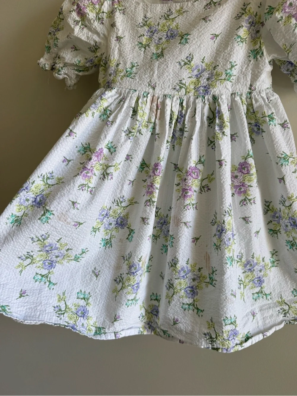 Janie and Jack Floral Seersucker Puff Sleeve Dress